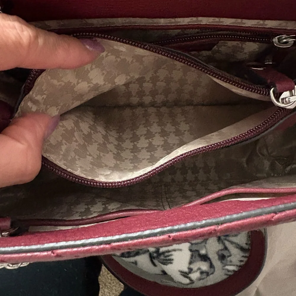 Karl Lagerfeld Deep Red Chevron Shoulder Bag